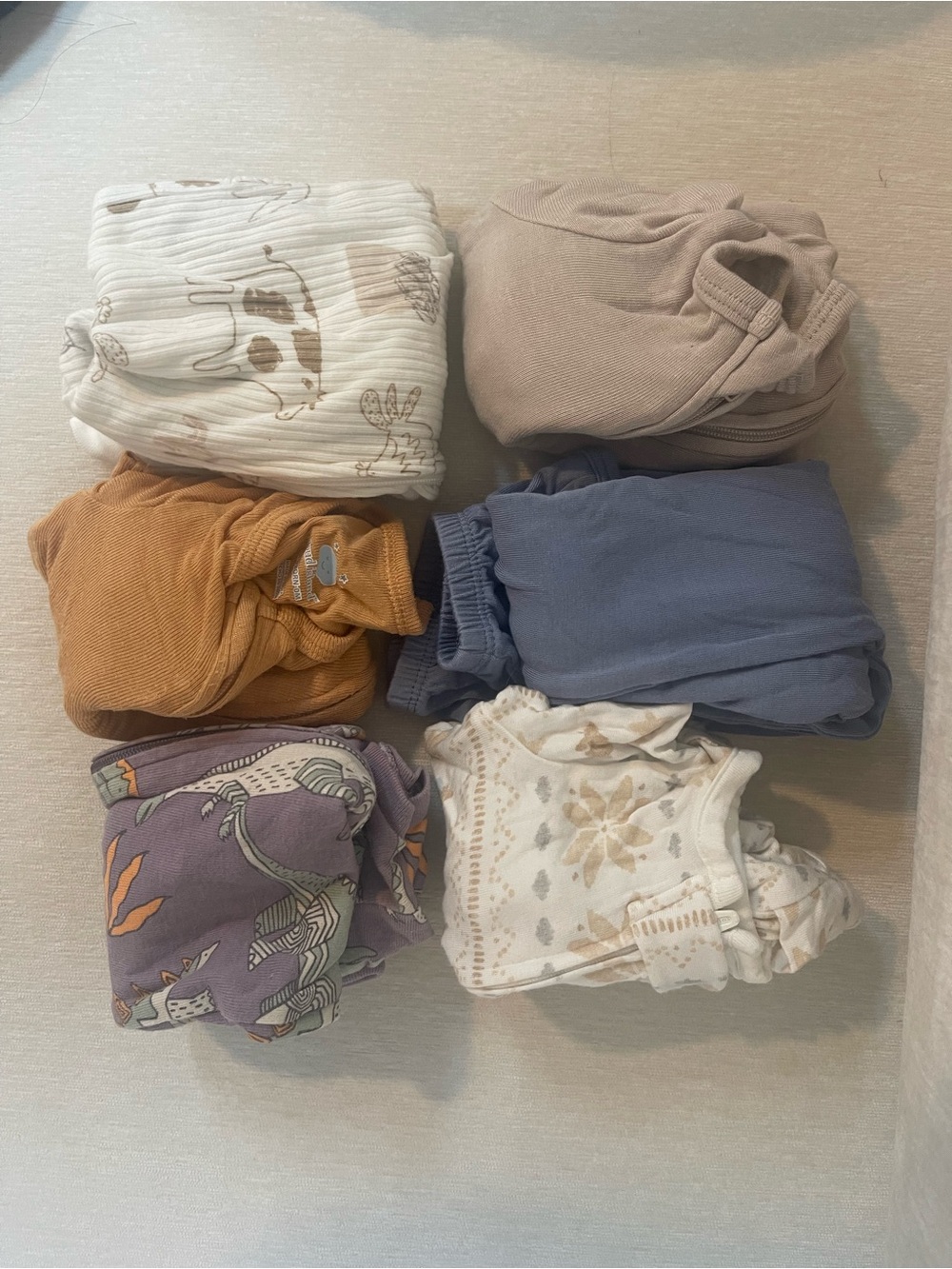 Newborn Baby Sleeper Pajamas- Lot of 6